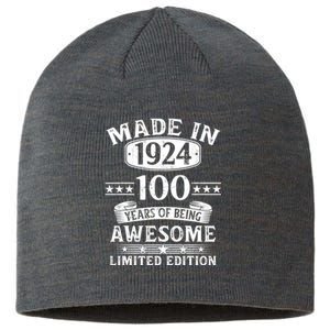 Made In 1924 100 Years Of Being Awesome Limited Edition 100th Birthday Sustainable Beanie