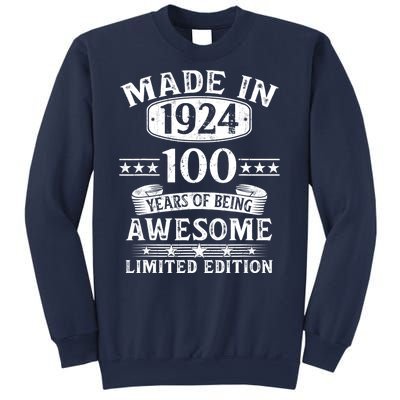 Made In 1924 100 Years Of Being Awesome Limited Edition 100th Birthday Sweatshirt