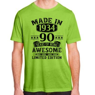 Made In 1934 90 Years Of Being Awesome Limited Edition 90th Birthday Adult ChromaSoft Performance T-Shirt