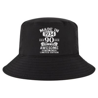 Made In 1934 90 Years Of Being Awesome Limited Edition 90th Birthday Cool Comfort Performance Bucket Hat