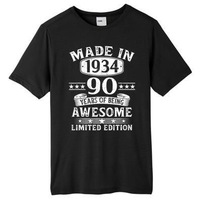 Made In 1934 90 Years Of Being Awesome Limited Edition 90th Birthday Tall Fusion ChromaSoft Performance T-Shirt