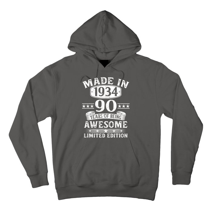 Made In 1934 90 Years Of Being Awesome Limited Edition 90th Birthday Hoodie