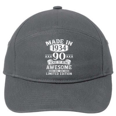 Made In 1934 90 Years Of Being Awesome Limited Edition 90th Birthday 7-Panel Snapback Hat