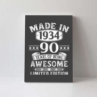 Made In 1934 90 Years Of Being Awesome Limited Edition 90th Birthday Canvas