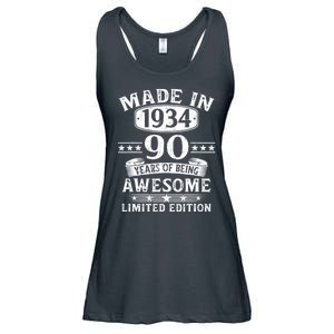 Made In 1934 90 Years Of Being Awesome Limited Edition 90th Birthday Ladies Essential Flowy Tank