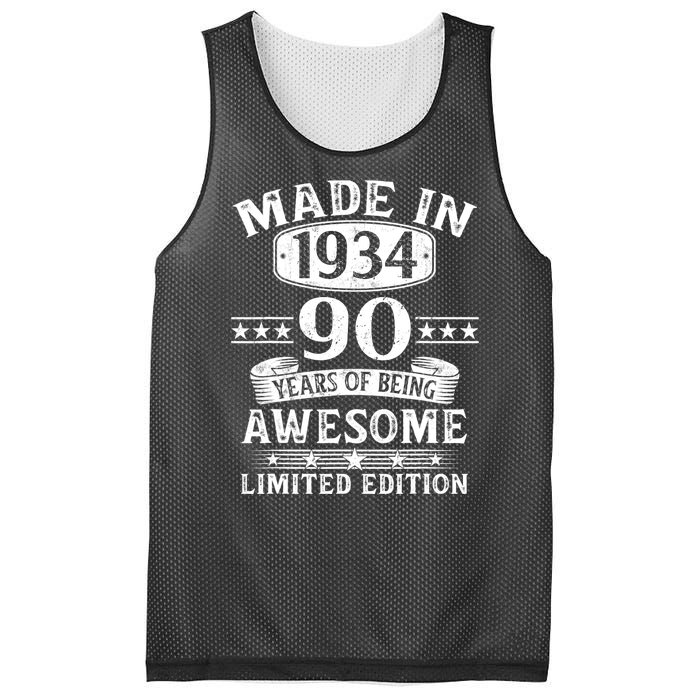 Made In 1934 90 Years Of Being Awesome Limited Edition 90th Birthday Mesh Reversible Basketball Jersey Tank