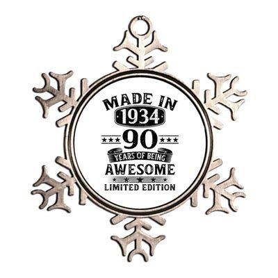 Made In 1934 90 Years Of Being Awesome Limited Edition 90th Birthday Metallic Star Ornament