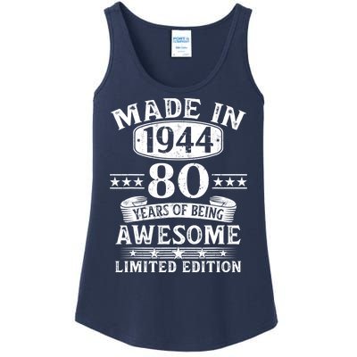 Made In 1944 80 Years Of Being Awesome Limited Edition 80th Birthday Ladies Essential Tank