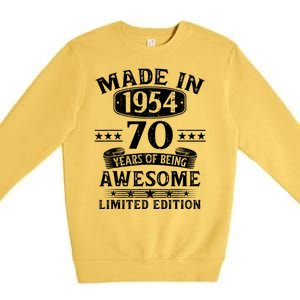 Made In 1954 70 Years Of Being Awesome Limited Edition 70th Birthday Premium Crewneck Sweatshirt