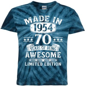 Made In 1954 70 Years Of Being Awesome Limited Edition 70th Birthday Kids Tie-Dye T-Shirt