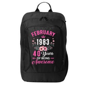 Made In 1983 40 Years Old February 40Th Birthday City Backpack