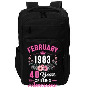 Made In 1983 40 Years Old February 40Th Birthday Impact Tech Backpack