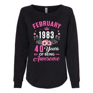 Made In 1983 40 Years Old February 40Th Birthday Womens California Wash Sweatshirt