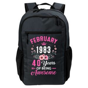 Made In 1983 40 Years Old February 40Th Birthday Daily Commute Backpack