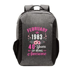 Made In 1983 40 Years Old February 40Th Birthday Vector Backpack