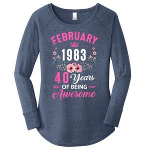 Made In 1983 40 Years Old February 40Th Birthday Women's Perfect Tri Tunic Long Sleeve Shirt