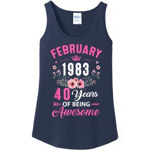 Made In 1983 40 Years Old February 40Th Birthday Ladies Essential Tank