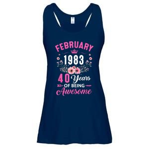 Made In 1983 40 Years Old February 40Th Birthday Ladies Essential Flowy Tank