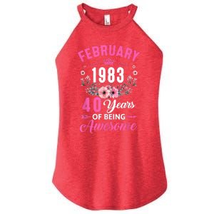 Made In 1983 40 Years Old February 40Th Birthday Women's Perfect Tri Rocker Tank