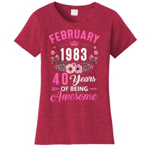 Made In 1983 40 Years Old February 40Th Birthday Women's T-Shirt