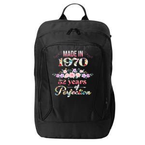 Made In 1970 Floral 52nd Birthday Gift City Backpack