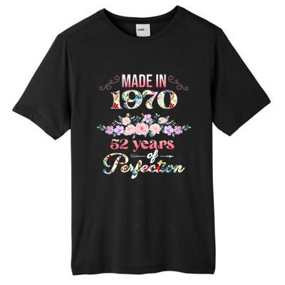 Made In 1970 Floral 52nd Birthday Gift Tall Fusion ChromaSoft Performance T-Shirt