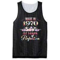 Made In 1970 Floral 52nd Birthday Gift Mesh Reversible Basketball Jersey Tank