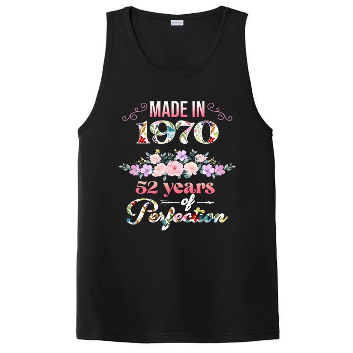 Made In 1970 Floral 52nd Birthday Gift PosiCharge Competitor Tank