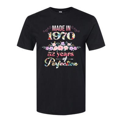 Made In 1970 Floral 52nd Birthday Gift Softstyle® CVC T-Shirt