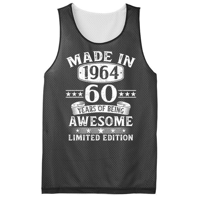 Made In 1964 60 Years Of Being Awesome Limited Edition 60th Birthday Mesh Reversible Basketball Jersey Tank