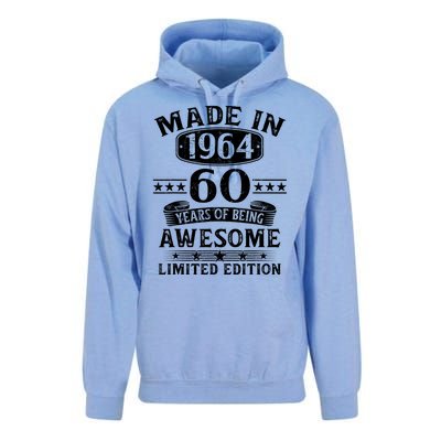 Made In 1964 60 Years Of Being Awesome Limited Edition 60th Birthday Unisex Surf Hoodie