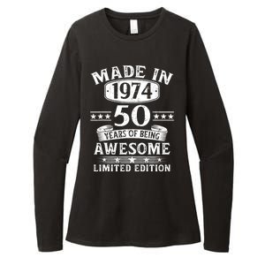 Made In 1974 50 Years Of Being Awesome Limited Edition 50th Birthday Womens CVC Long Sleeve Shirt