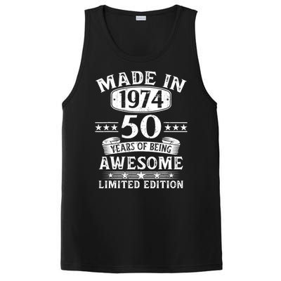 Made In 1974 50 Years Of Being Awesome Limited Edition 50th Birthday PosiCharge Competitor Tank