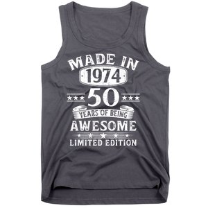 Made In 1974 50 Years Of Being Awesome Limited Edition 50th Birthday Tank Top