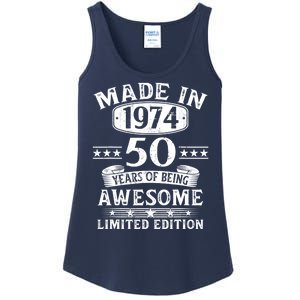 Made In 1974 50 Years Of Being Awesome Limited Edition 50th Birthday Ladies Essential Tank