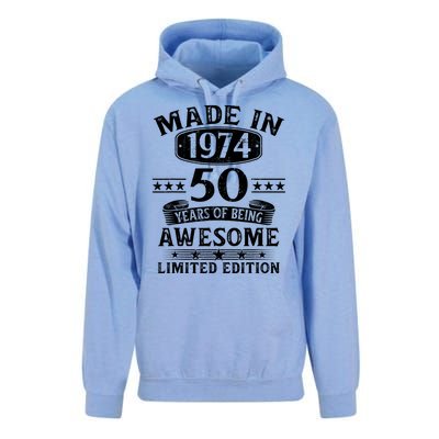 Made In 1974 50 Years Of Being Awesome Limited Edition 50th Birthday Unisex Surf Hoodie