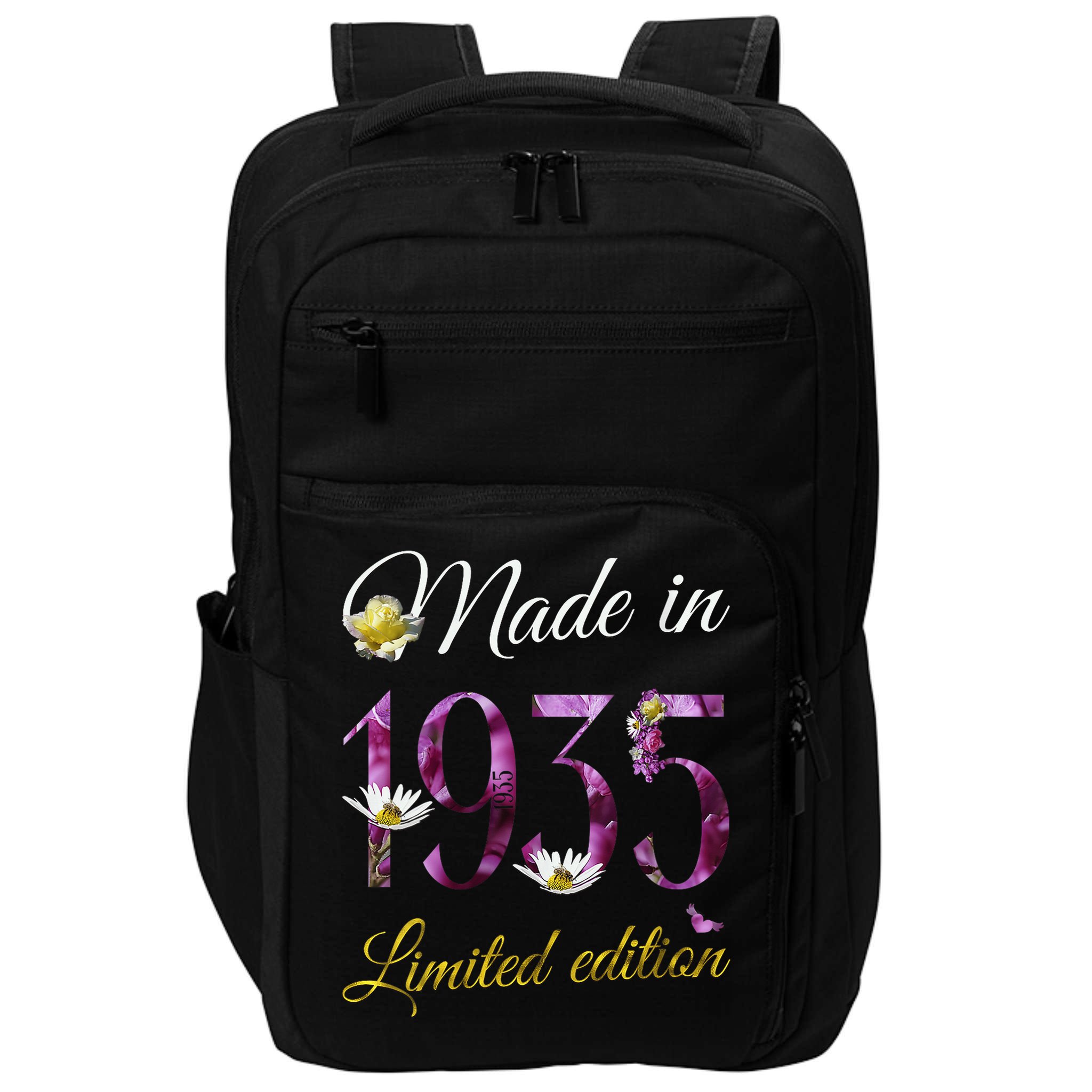 Made In 1935 - 90Year Old Floral 1935 90th Birthday Impact Tech Backpack