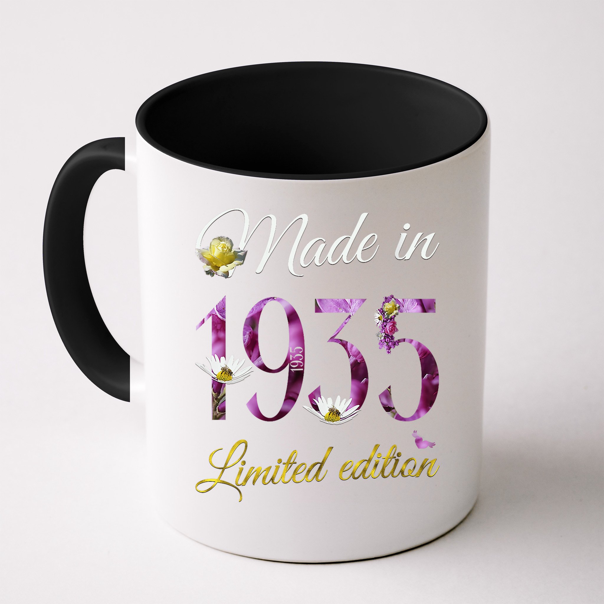 Made In 1935 - 90Year Old Floral 1935 90th Birthday Mug