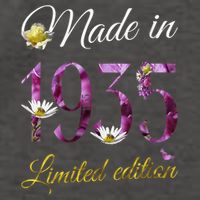 Made In 1935 - 90Year Old Floral 1935 90th Birthday Vector Backpack