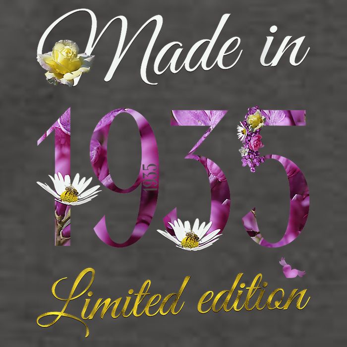 Made In 1935 - 90Year Old Floral 1935 90th Birthday Vector Backpack