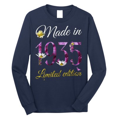 Made In 1935 - 90Year Old Floral 1935 90th Birthday Long Sleeve Shirt