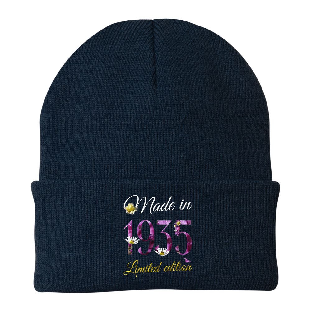 Made In 1935 - 90Year Old Floral 1935 90th Birthday Beanie