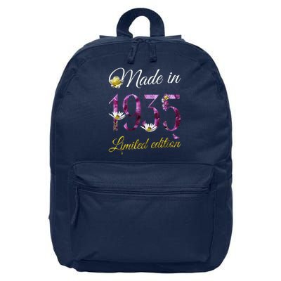 Made In 1935 - 90Year Old Floral 1935 90th Birthday 16 in Basic Backpack