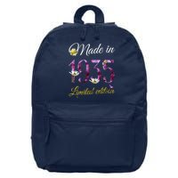 Made In 1935 - 90Year Old Floral 1935 90th Birthday 16 in Basic Backpack