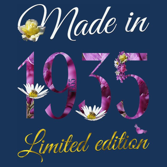 Made In 1935 - 90Year Old Floral 1935 90th Birthday 16 in Basic Backpack