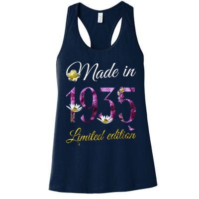 Made In 1935 - 90Year Old Floral 1935 90th Birthday Womens Tank Top