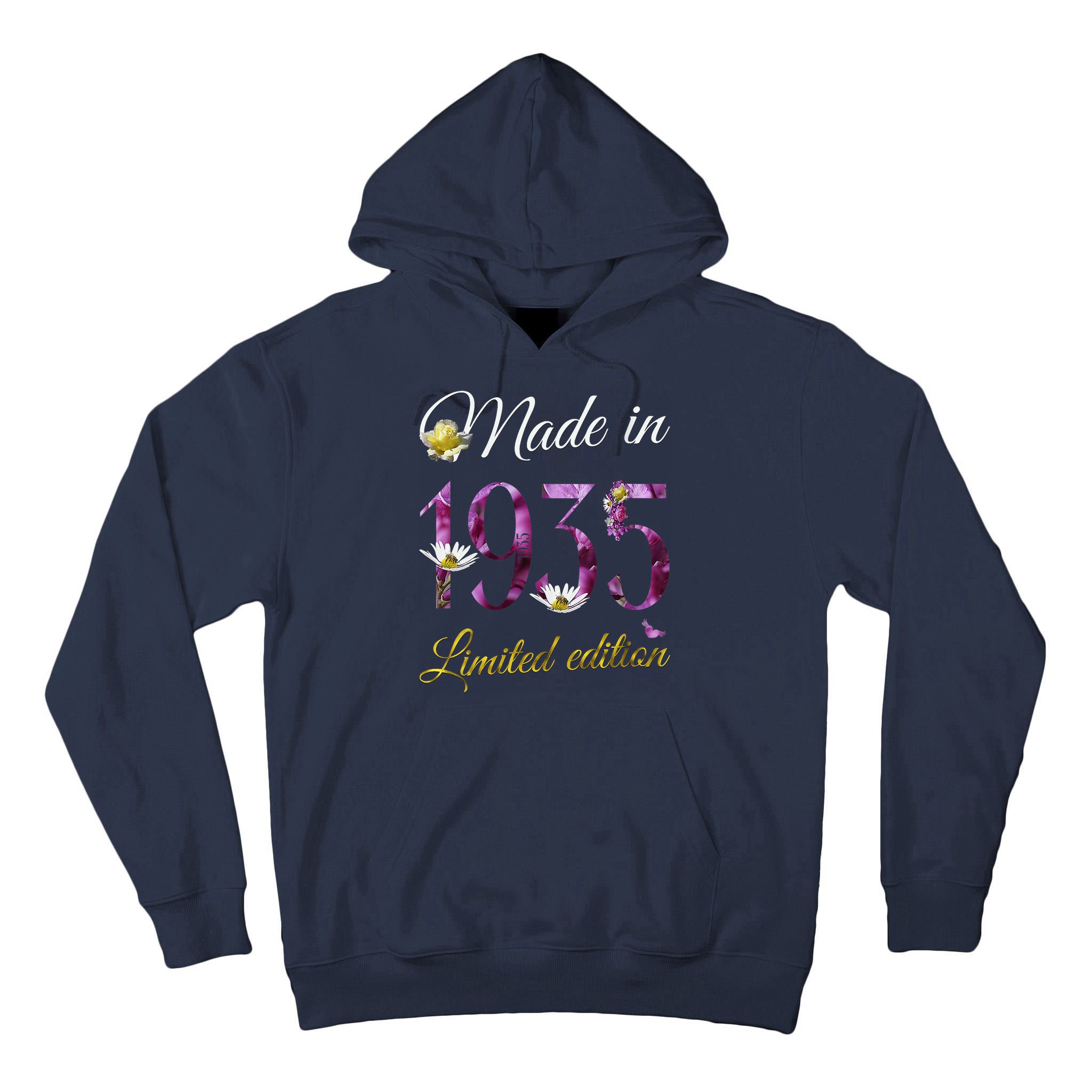 Made In 1935 - 90Year Old Floral 1935 90th Birthday Tall Hoodie
