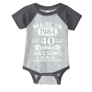 Made In 1984 40 Years Of Being Awesome Limited Edition 40th Birthday Infant Baby Jersey Bodysuit