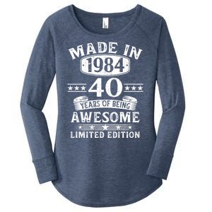 Made In 1984 40 Years Of Being Awesome Limited Edition 40th Birthday Women's Perfect Tri Tunic Long Sleeve Shirt