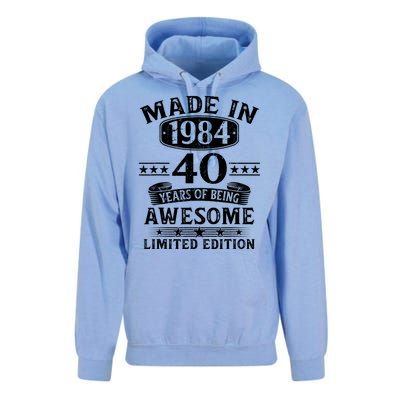 Made In 1984 40 Years Of Being Awesome Limited Edition 40th Birthday Unisex Surf Hoodie